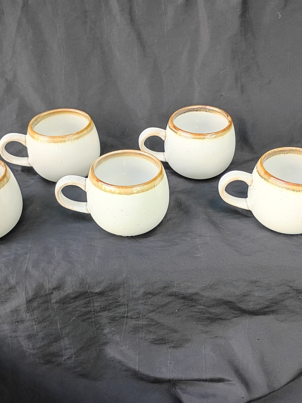 Set Of Six Speckled Stoneware Hearth And Hand Mugs